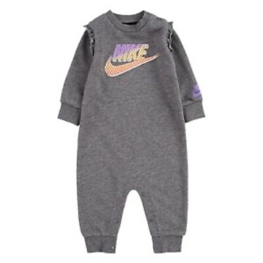 Nike Baby Girl Gray Ruffle Coverall